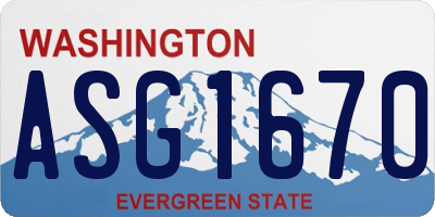 WA license plate ASG1670