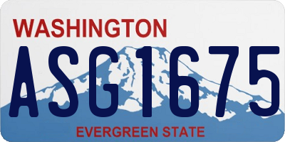 WA license plate ASG1675