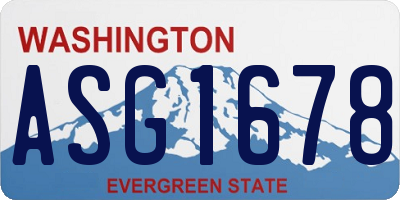 WA license plate ASG1678