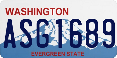 WA license plate ASG1689