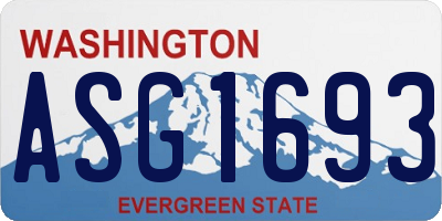 WA license plate ASG1693