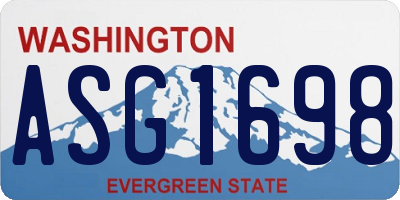 WA license plate ASG1698