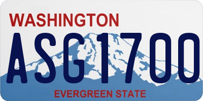 WA license plate ASG1700