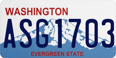 WA license plate ASG1703