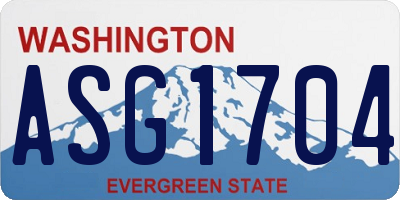 WA license plate ASG1704