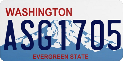 WA license plate ASG1705
