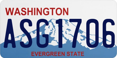 WA license plate ASG1706