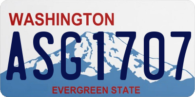 WA license plate ASG1707