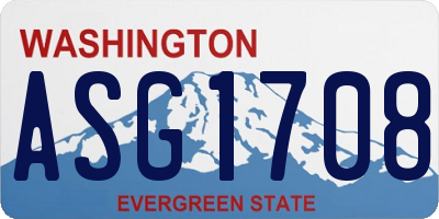 WA license plate ASG1708
