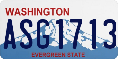 WA license plate ASG1713