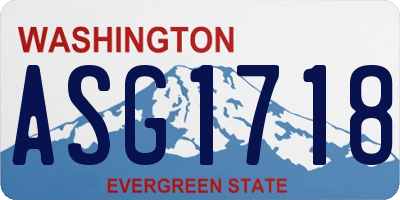 WA license plate ASG1718