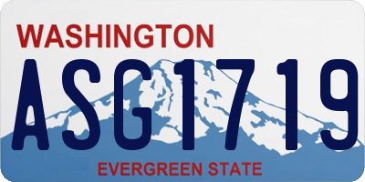 WA license plate ASG1719