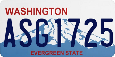 WA license plate ASG1725
