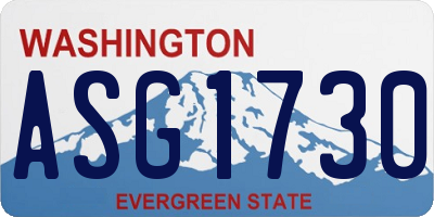 WA license plate ASG1730