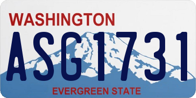 WA license plate ASG1731