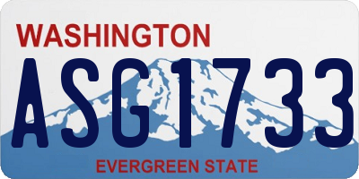WA license plate ASG1733