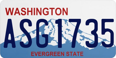 WA license plate ASG1735
