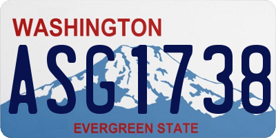 WA license plate ASG1738