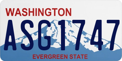 WA license plate ASG1747