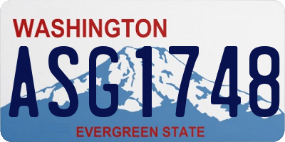 WA license plate ASG1748