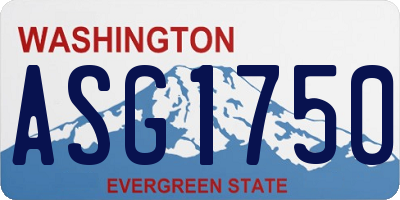 WA license plate ASG1750