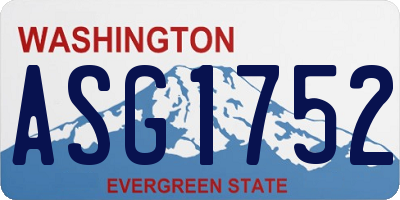 WA license plate ASG1752