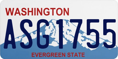 WA license plate ASG1755