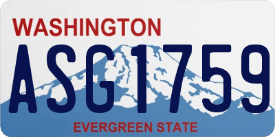 WA license plate ASG1759