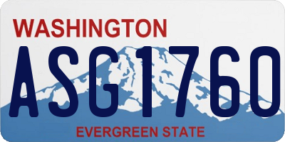 WA license plate ASG1760