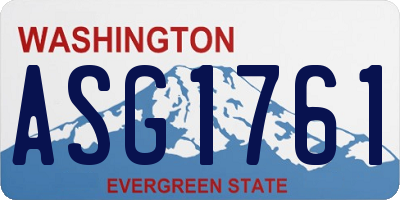 WA license plate ASG1761