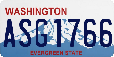 WA license plate ASG1766