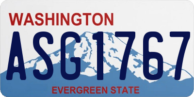 WA license plate ASG1767