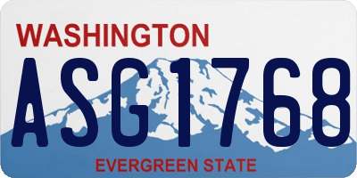 WA license plate ASG1768