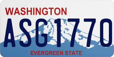 WA license plate ASG1770