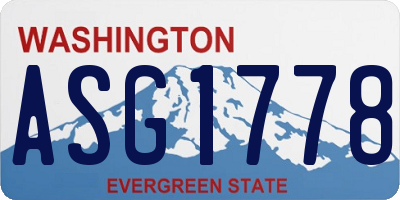 WA license plate ASG1778