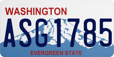 WA license plate ASG1785