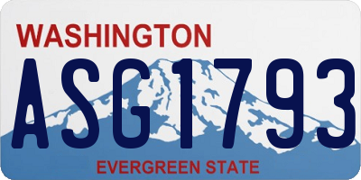 WA license plate ASG1793