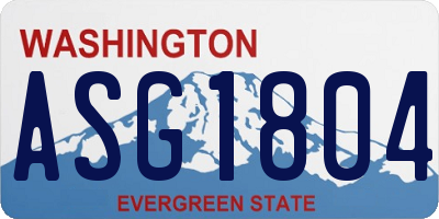WA license plate ASG1804