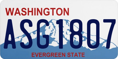WA license plate ASG1807