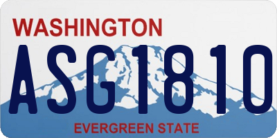 WA license plate ASG1810