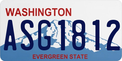 WA license plate ASG1812