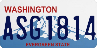 WA license plate ASG1814