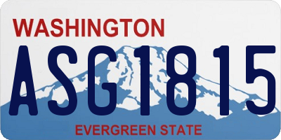 WA license plate ASG1815