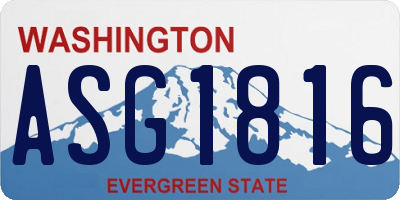 WA license plate ASG1816