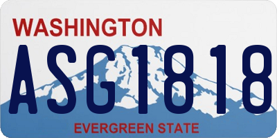 WA license plate ASG1818