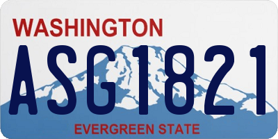 WA license plate ASG1821