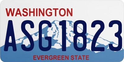 WA license plate ASG1823