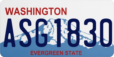 WA license plate ASG1830