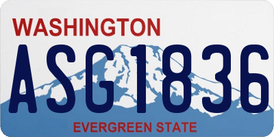 WA license plate ASG1836
