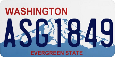 WA license plate ASG1849